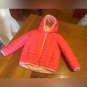 Cat & Jack Coral Pink Quilted Puffer Jacket with Hood